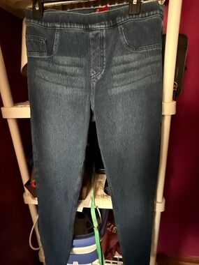 SPANX Women's Dark Blue Jeggings - Stretch Denim Look